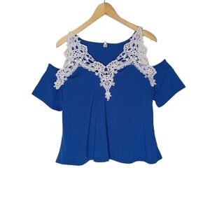 Amy Fashion Could Shoulder Top Blouse Embroidered